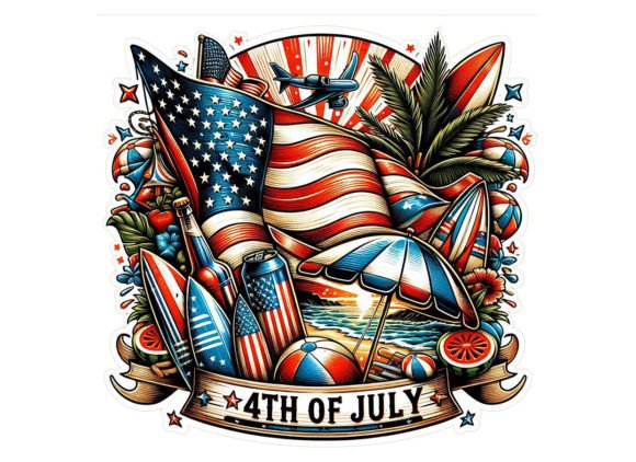 4th of July Surf Club Clipart Design Review for Real Projects