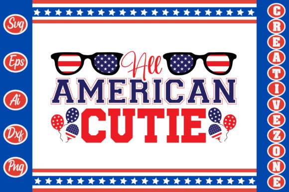 All American Cutie: A Versatile Graphic Design Asset for Crafts and Creative Projects