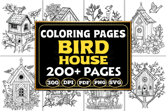 Bird House Coloring Pages: A Unique Graphic Design Asset for Local Business Branding