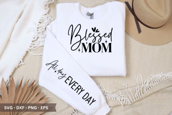 Blessed Mom Sleeve SVG for Crafts and Graphics