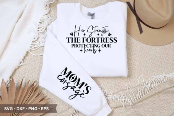 Her Strength the Fortress Sleeve SVG: A Graphic Design Asset for Crafts and Creative Projects