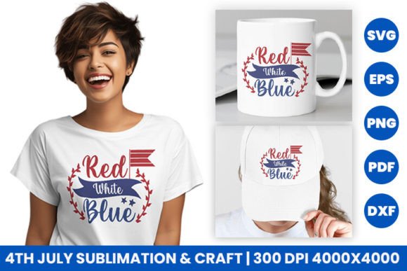 Red White Blue: A Festive Graphic Design Asset for Crafts and Local Branding