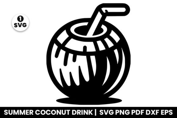 Summer Coconut Drink Sublimation SVG: A Vibrant Graphic Design Asset for Local Businesses