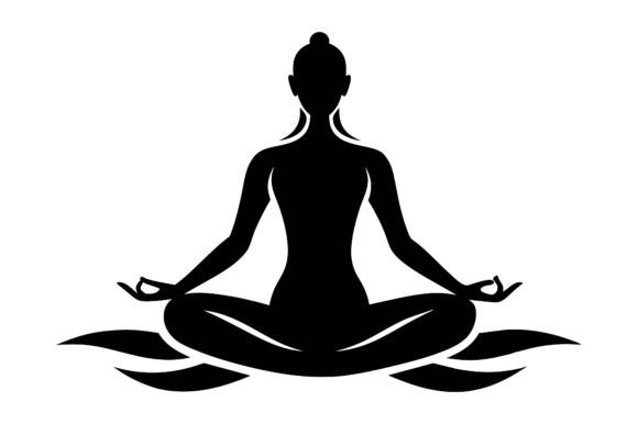 Woman in Bayam Yoga Black Silhouette – A Versatile Graphic for Handmade Projects